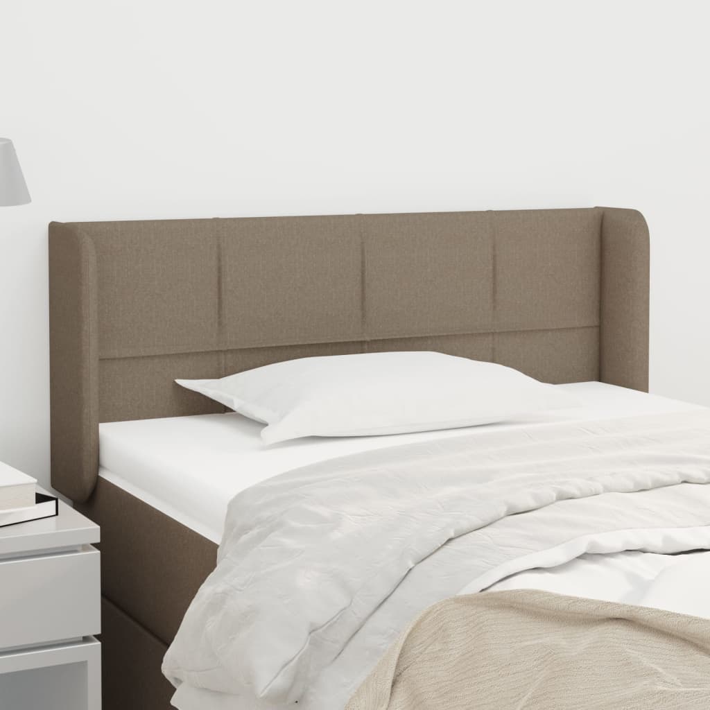 vidaXL Kopfteil mit Ohren Taupe 93x16x78/88 cm Stoff