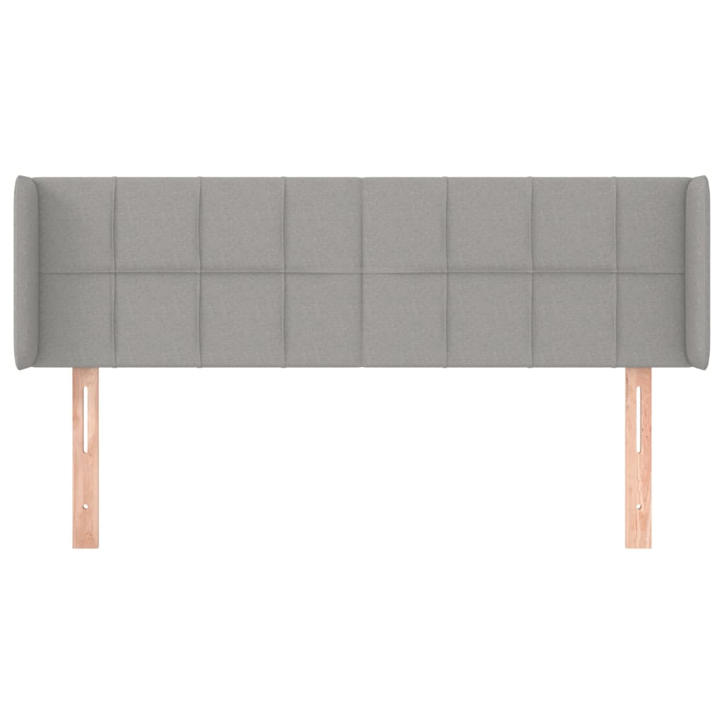 vidaXL Kopfteil mit Ohren Hellgrau 147x16x78/88 cm Stoff