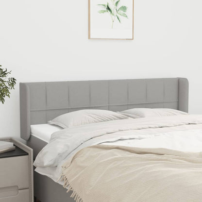 vidaXL Kopfteil mit Ohren Hellgrau 147x16x78/88 cm Stoff