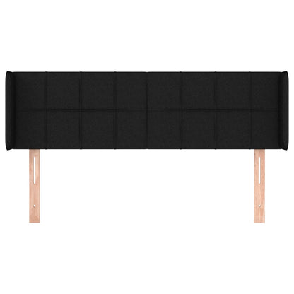 vidaXL Kopfteil mit Ohren Schwarz 147x16x78/88 cm Stoff