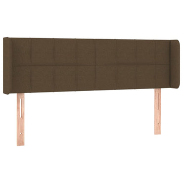 vidaXL Kopfteil mit Ohren Dunkelbraun 147x16x78/88 cm Stoff
