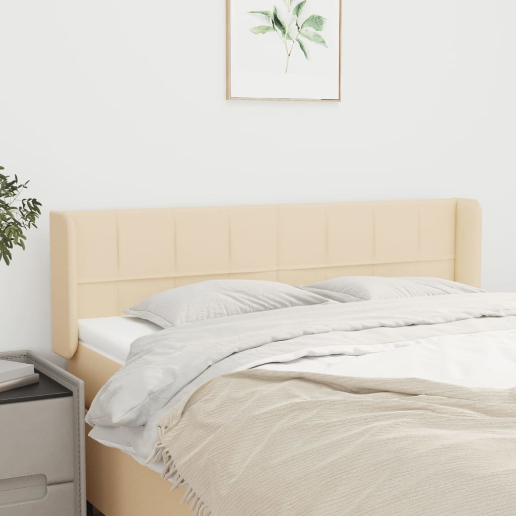 vidaXL Kopfteil mit Ohren Creme 147x16x78/88 cm Stoff