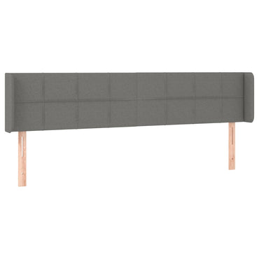 vidaXL Kopfteil mit Ohren Dunkelgrau 163x16x78/88 cm Stoff