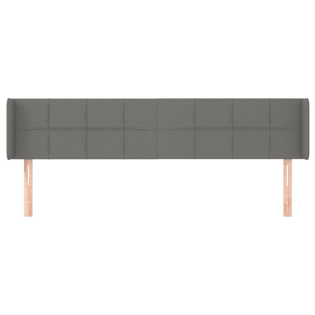 vidaXL Kopfteil mit Ohren Dunkelgrau 163x16x78/88 cm Stoff