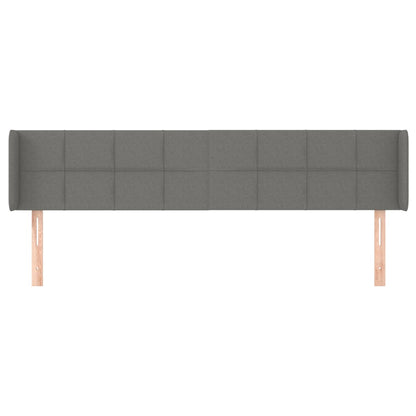 vidaXL Kopfteil mit Ohren Dunkelgrau 163x16x78/88 cm Stoff