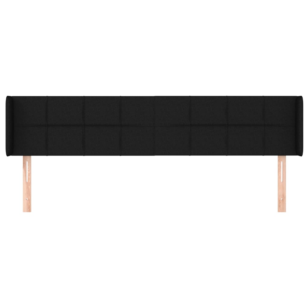 vidaXL Kopfteil mit Ohren Schwarz 163x16x78/88 cm Stoff