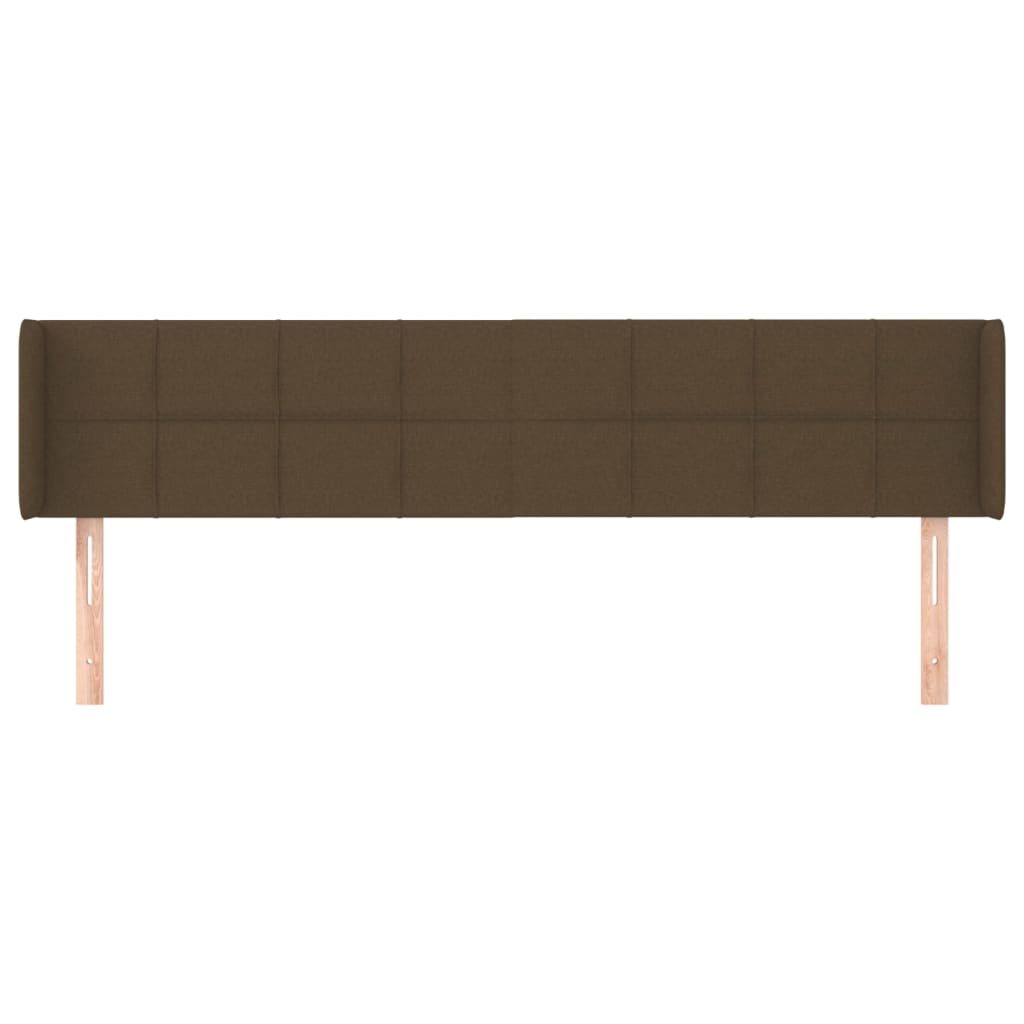 vidaXL Kopfteil mit Ohren Dunkelbraun 163x16x78/88 cm Stoff