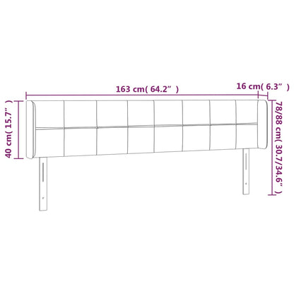 vidaXL Kopfteil mit Ohren Dunkelbraun 163x16x78/88 cm Stoff
