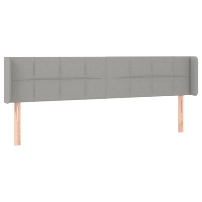 vidaXL Kopfteil mit Ohren Hellgrau 183x16x78/88 cm Stoff