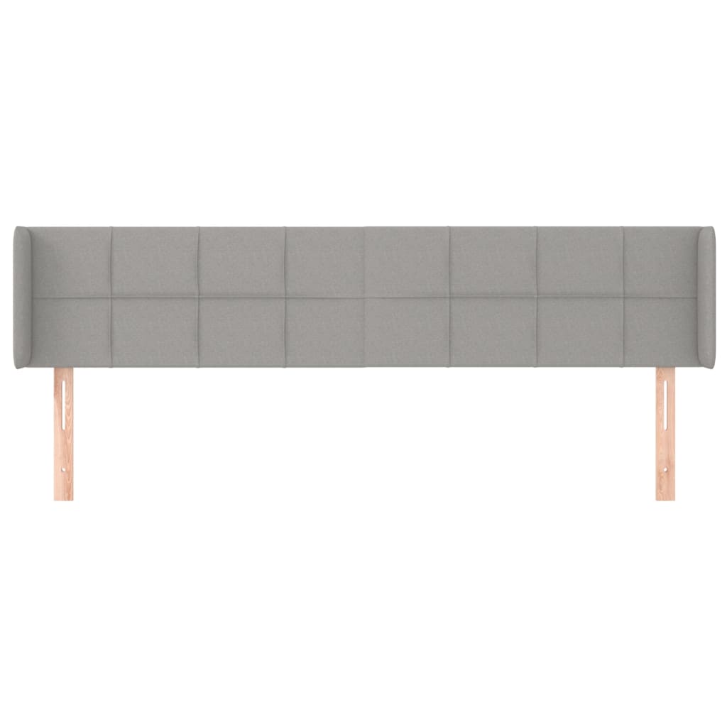 vidaXL Kopfteil mit Ohren Hellgrau 183x16x78/88 cm Stoff