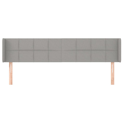 vidaXL Kopfteil mit Ohren Hellgrau 183x16x78/88 cm Stoff