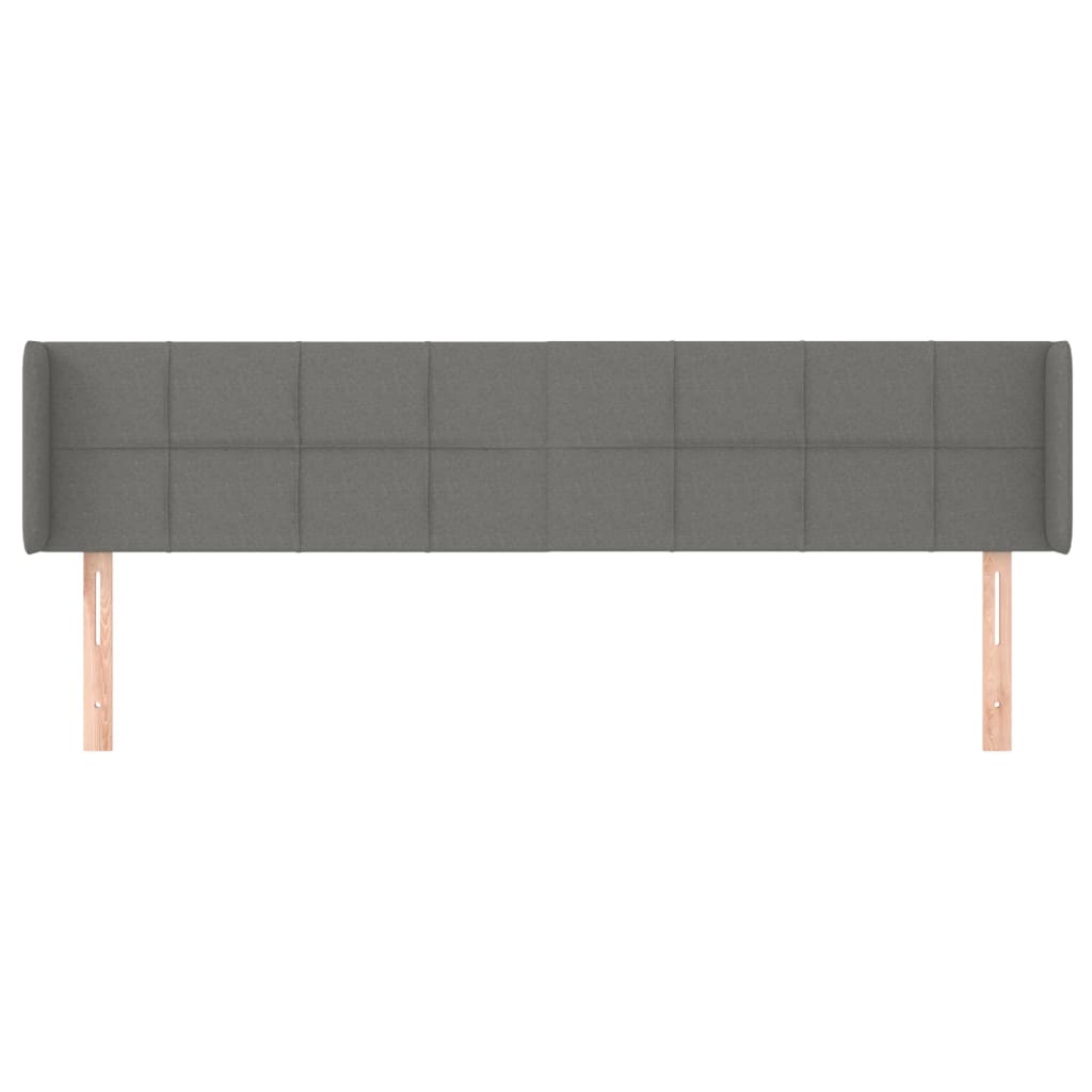 vidaXL Kopfteil mit Ohren Dunkelgrau 183x16x78/88 cm Stoff