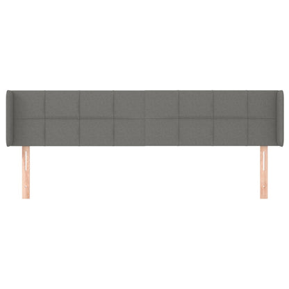 vidaXL Kopfteil mit Ohren Dunkelgrau 183x16x78/88 cm Stoff