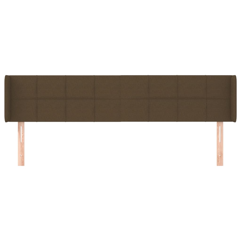 vidaXL Kopfteil mit Ohren Dunkelbraun 183x16x78/88 cm Stoff
