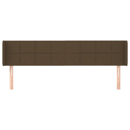 vidaXL Kopfteil mit Ohren Dunkelbraun 183x16x78/88 cm Stoff