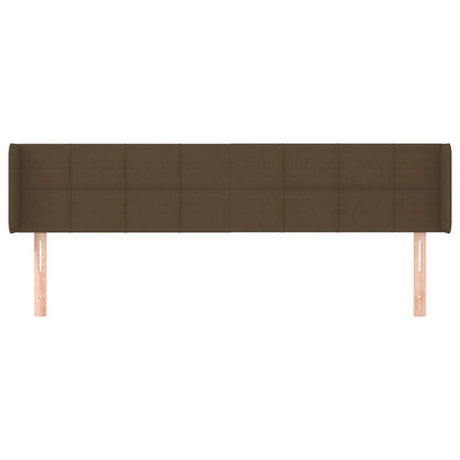 vidaXL Kopfteil mit Ohren Dunkelbraun 203x16x78/88 cm Stoff