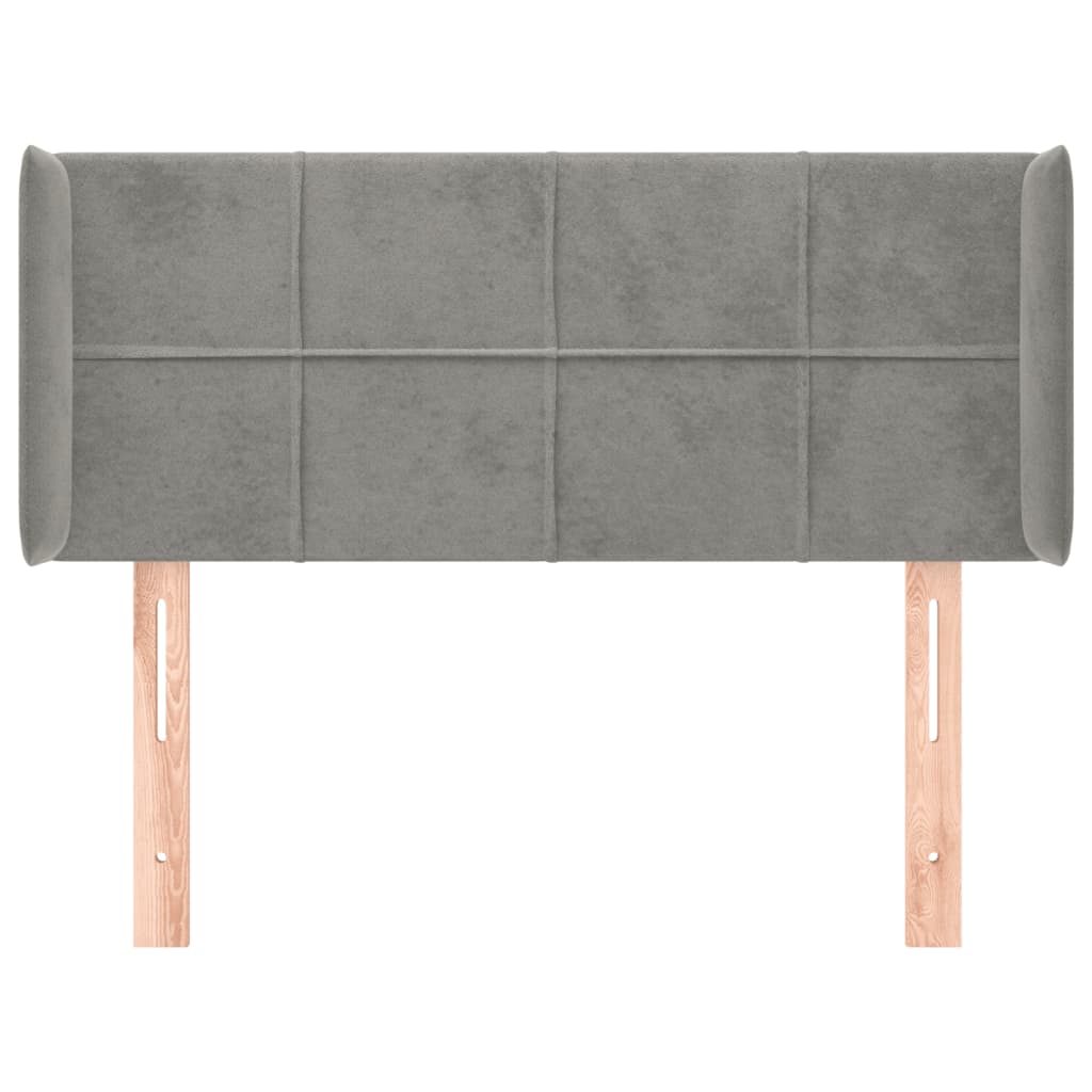 vidaXL Kopfteil mit Ohren Hellgrau 83x16x78/88 cm Samt