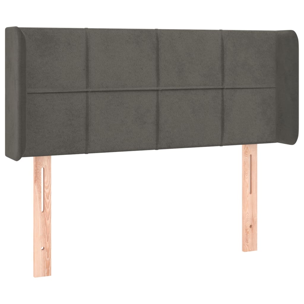 vidaXL Kopfteil mit Ohren Dunkelgrau 83x16x78/88 cm Samt