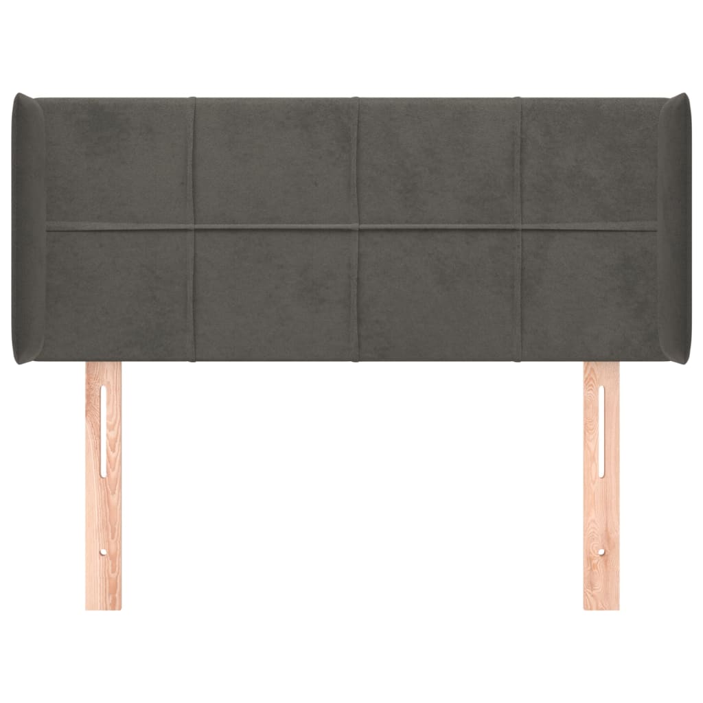 vidaXL Kopfteil mit Ohren Dunkelgrau 83x16x78/88 cm Samt