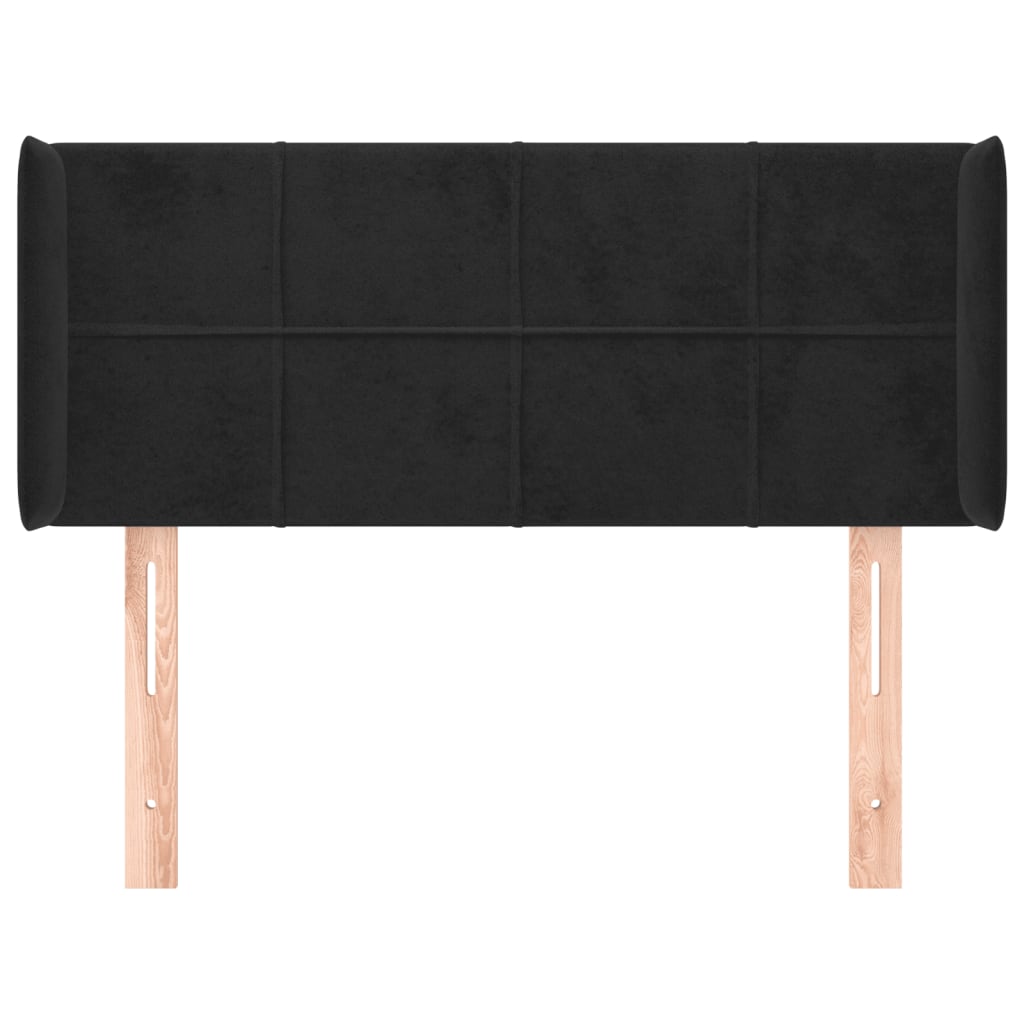 vidaXL Kopfteil mit Ohren Schwarz 83x16x78/88 cm Samt
