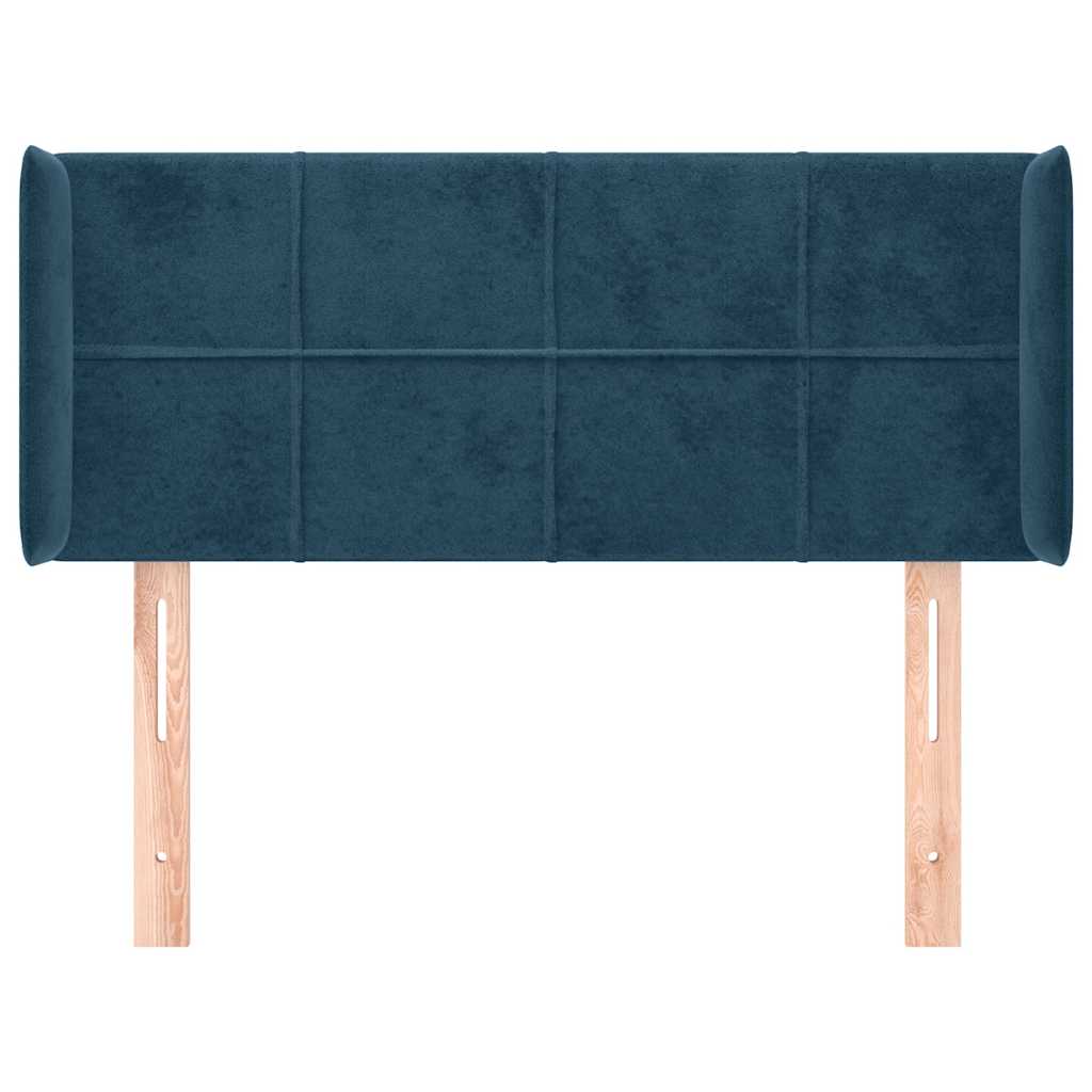 vidaXL Kopfteil mit Ohren Dunkelblau 83x16x78/88 cm Samt