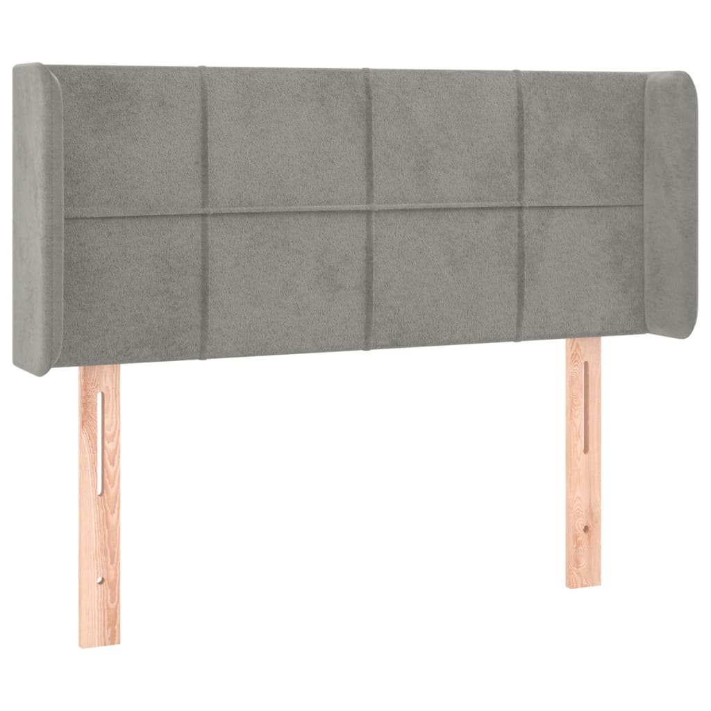 vidaXL Kopfteil mit Ohren Hellgrau 93x16x78/88 cm Samt
