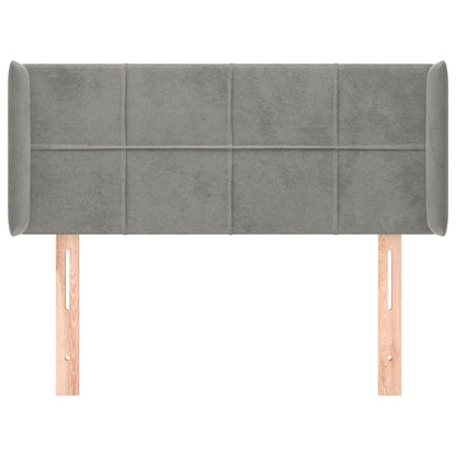 vidaXL Kopfteil mit Ohren Hellgrau 93x16x78/88 cm Samt