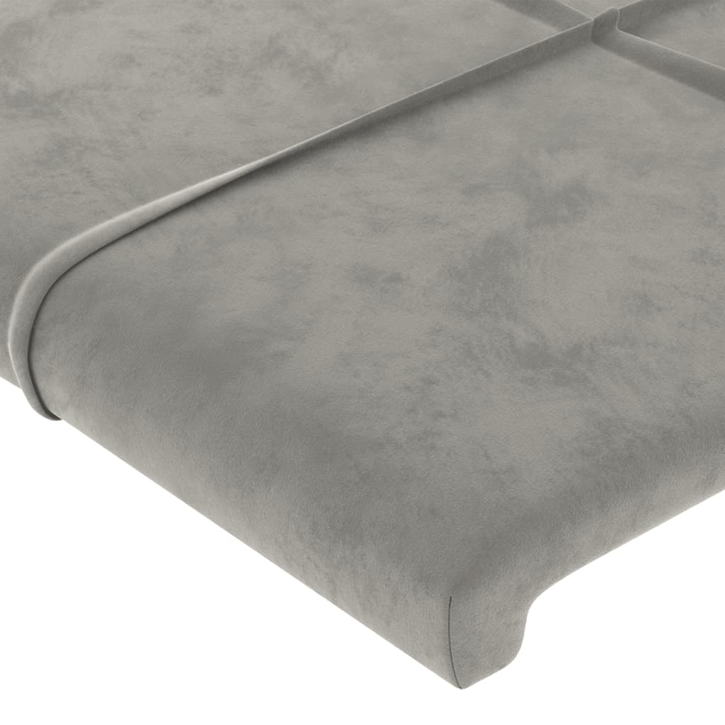 vidaXL Kopfteil mit Ohren Hellgrau 93x16x78/88 cm Samt