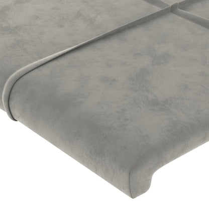 vidaXL Kopfteil mit Ohren Hellgrau 93x16x78/88 cm Samt