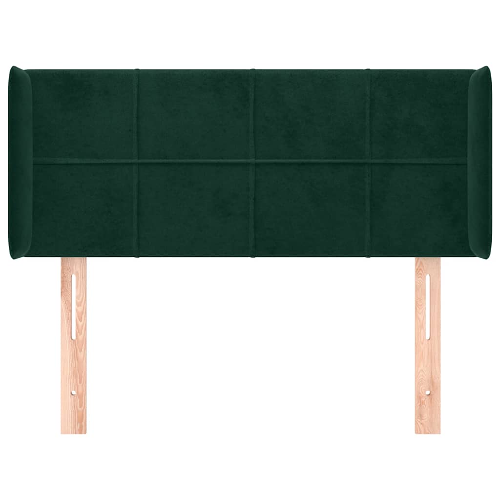 vidaXL Kopfteil mit Ohren Dunkelgrün 93x16x78/88 cm Samt