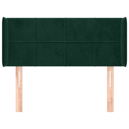 vidaXL Kopfteil mit Ohren Dunkelgrün 93x16x78/88 cm Samt
