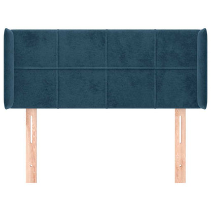 vidaXL Kopfteil mit Ohren Dunkelblau 93x16x78/88 cm Samt