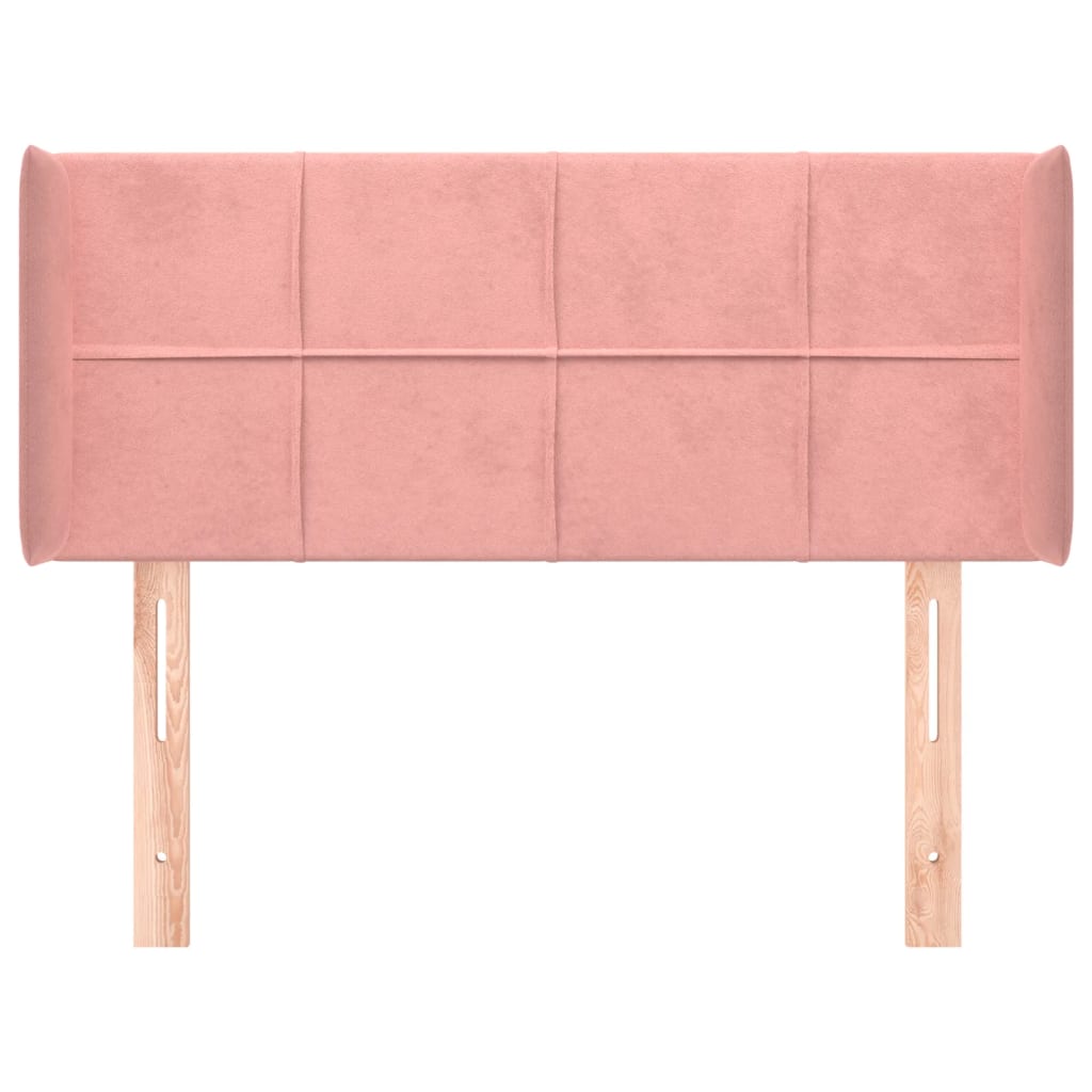 vidaXL Kopfteil mit Ohren Rosa 93x16x78/88 cm Samt