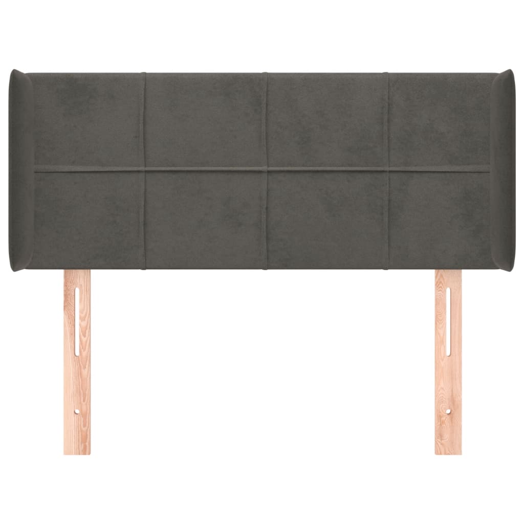 vidaXL Kopfteil mit Ohren Dunkelgrau 103x16x78/88 cm Samt