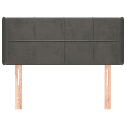 vidaXL Kopfteil mit Ohren Dunkelgrau 103x16x78/88 cm Samt