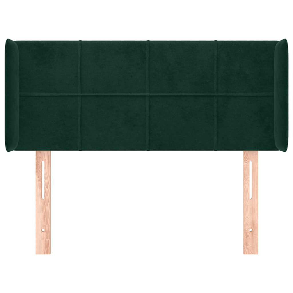 vidaXL Kopfteil mit Ohren Dunkelgrün 103x16x78/88 cm Samt