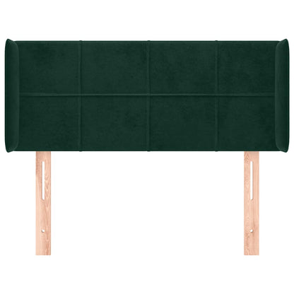 vidaXL Kopfteil mit Ohren Dunkelgrün 103x16x78/88 cm Samt