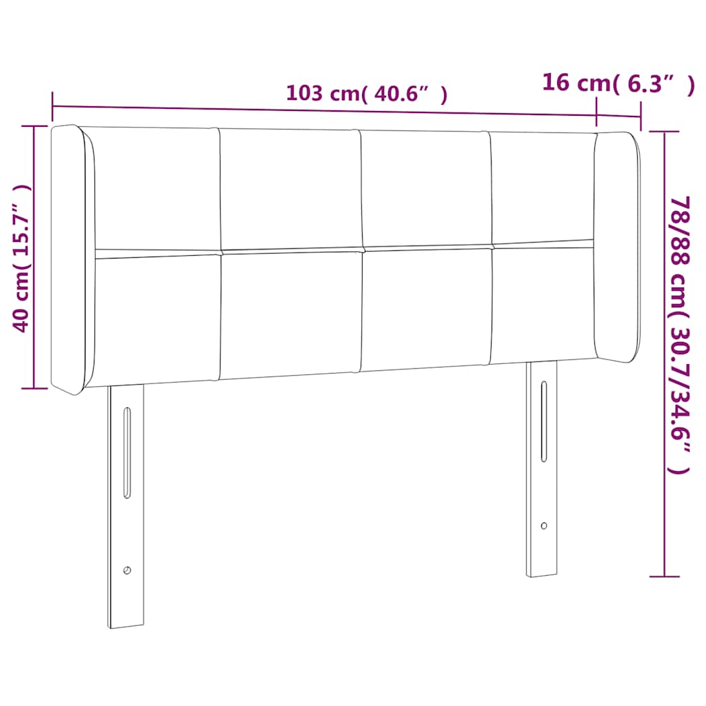 vidaXL Kopfteil mit Ohren Dunkelgrün 103x16x78/88 cm Samt