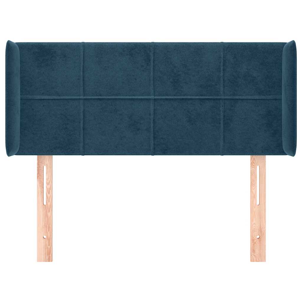 vidaXL Kopfteil mit Ohren Dunkelblau 103x16x78/88 cm Samt