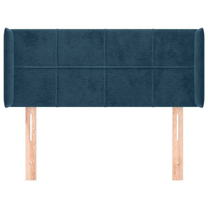 vidaXL Kopfteil mit Ohren Dunkelblau 103x16x78/88 cm Samt