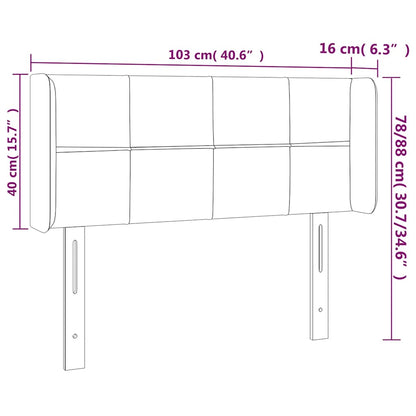 vidaXL Kopfteil mit Ohren Dunkelblau 103x16x78/88 cm Samt