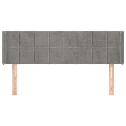 vidaXL Kopfteil mit Ohren Hellgrau 147x16x78/88 cm Samt
