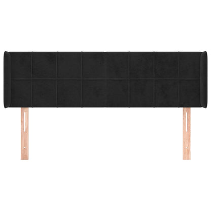 vidaXL Kopfteil mit Ohren Schwarz 147x16x78/88 cm Samt