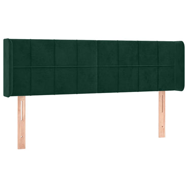vidaXL Kopfteil mit Ohren Dunkelgrün 147x16x78/88 cm Samt