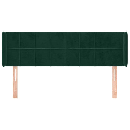 vidaXL Kopfteil mit Ohren Dunkelgrün 147x16x78/88 cm Samt