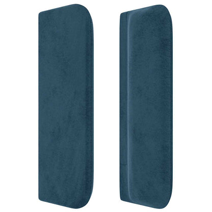 vidaXL Kopfteil mit Ohren Dunkelblau 147x16x78/88 cm Samt