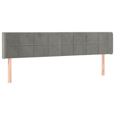 vidaXL Kopfteil mit Ohren Hellgrau 163x16x78/88 cm Samt