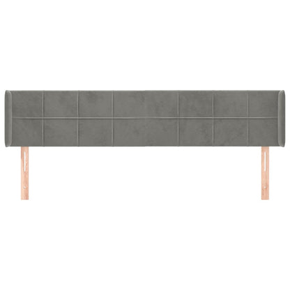 vidaXL Kopfteil mit Ohren Hellgrau 163x16x78/88 cm Samt