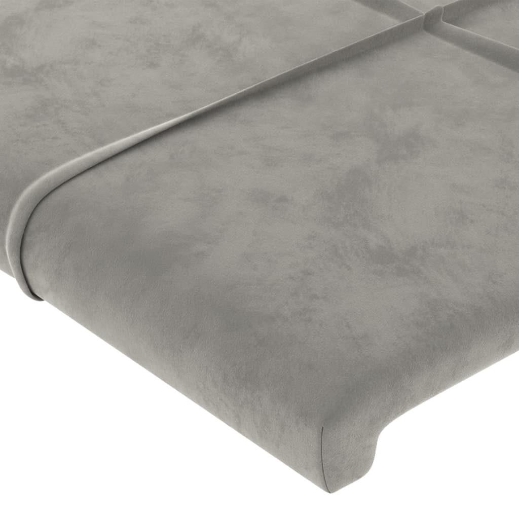 vidaXL Kopfteil mit Ohren Hellgrau 163x16x78/88 cm Samt