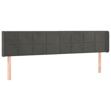 vidaXL Kopfteil mit Ohren Dunkelgrau 163x16x78/88 cm Samt